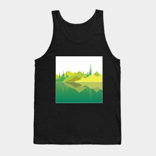 Landscape Vignette: Lime Reflection Lake Tank Top